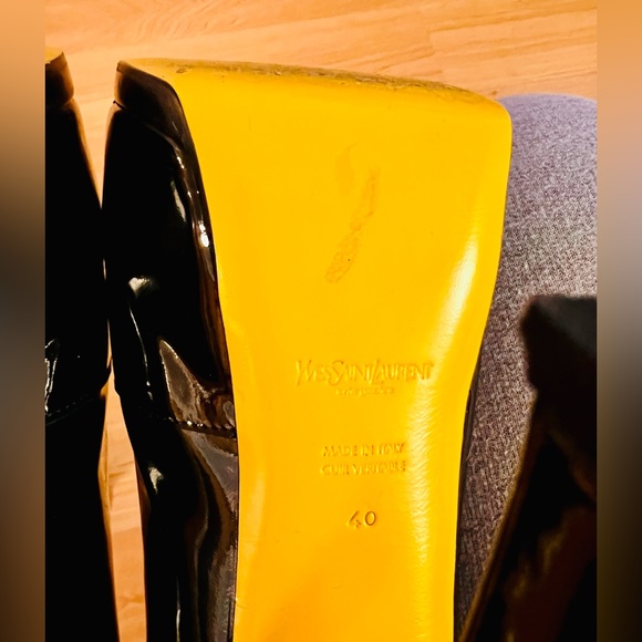 Yves Saint Laurent Tribute II, Patent Leather Ankle Boots, 4 inch stiletto heel - Picture 15 of 16